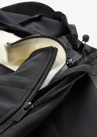 Geacă 6 în 1 de gravide/portbebe cu jachetă fleece detașabilă • negru/ecru • magazin bonprix