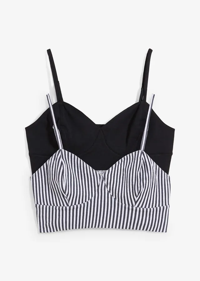 Top cropped 100% din bumbac organic (set/2 buc.)