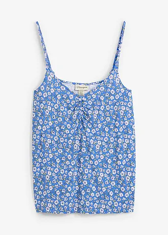 Gebloemde top van soepele viscose • gletsjerblauw gebloemd • bonprix online shop