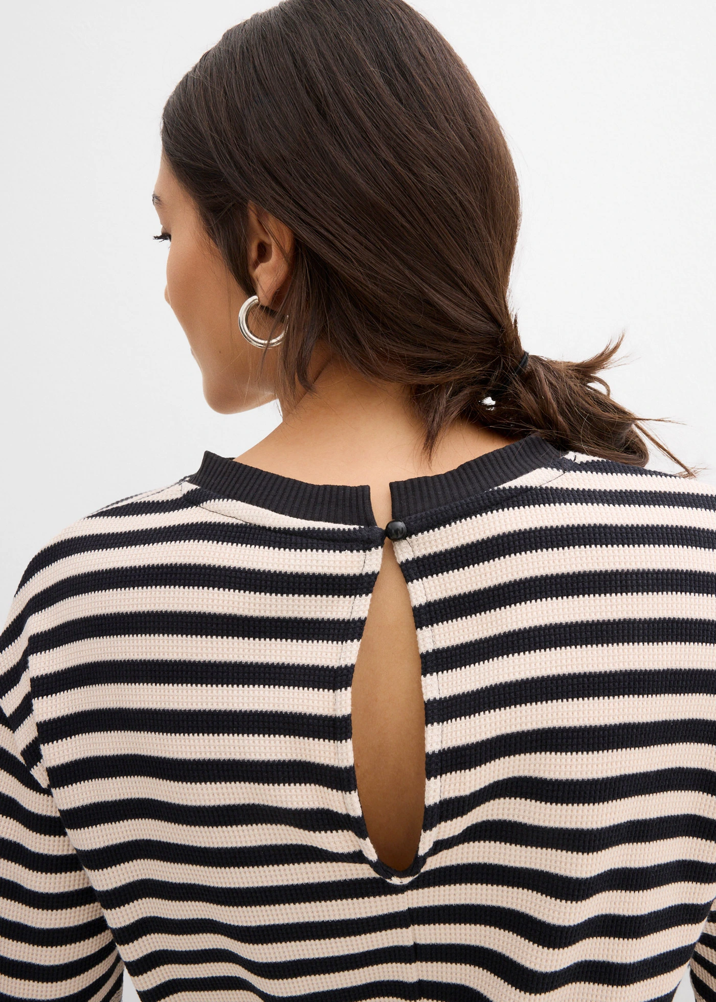 Overal z čisté organické bavlny • pískově béžovo-černá s proužky • bonprix obchod