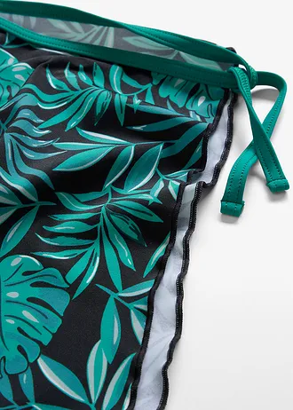 Bikini + spódniczka  (3 części) • zielono-niebieski-czarny z nadrukiem • sklep bonprix