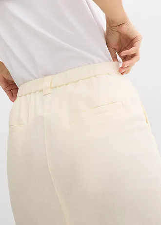 Fustă midi din material vaporos cu in • alb crem • magazin bonprix