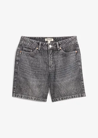 Jeansshort, mid waist • zwart denim used • bonprix online shop