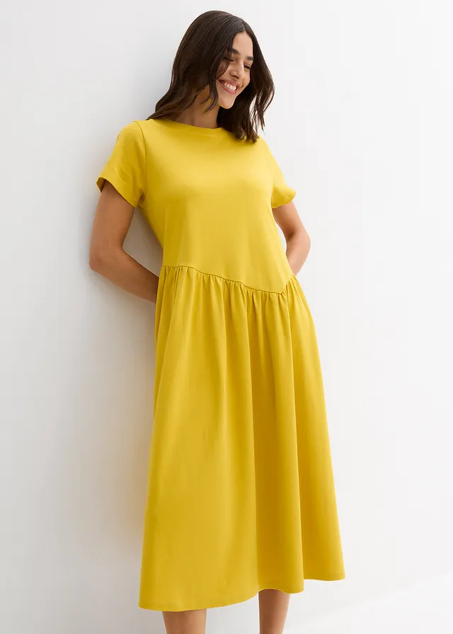 Robe en jersey 100% coton, Couleur: curry