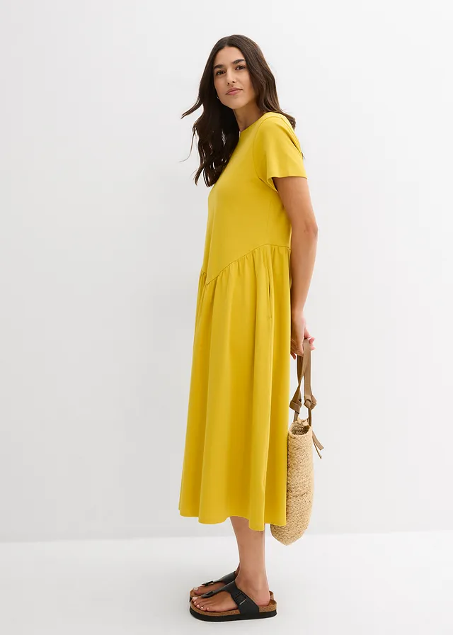 Robe en jersey 100% coton, Couleur: curry