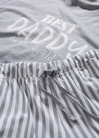 Pyjashort • gris chiné-blanc rayé • Boutique bonprix