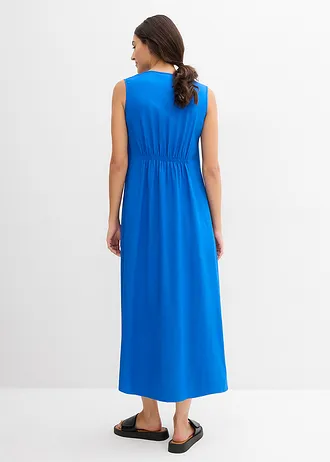 Jurk met spaghettibandjes van soepele viscose, Kleur: azuurblauw