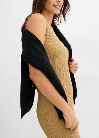 Žerzejové šaty z krepu s efektem stromové kůry • khaki hnědá • bonprix obchod