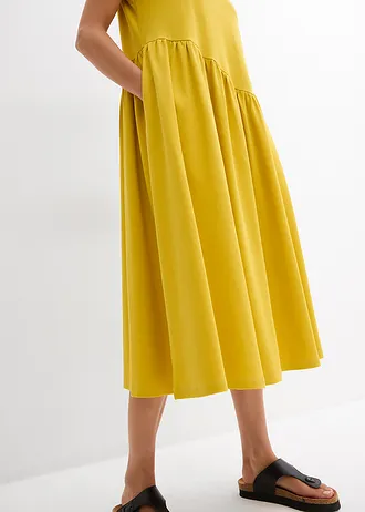 Džersejové šaty z čistej bio bavlny • citrónová karí • obchod bonprix