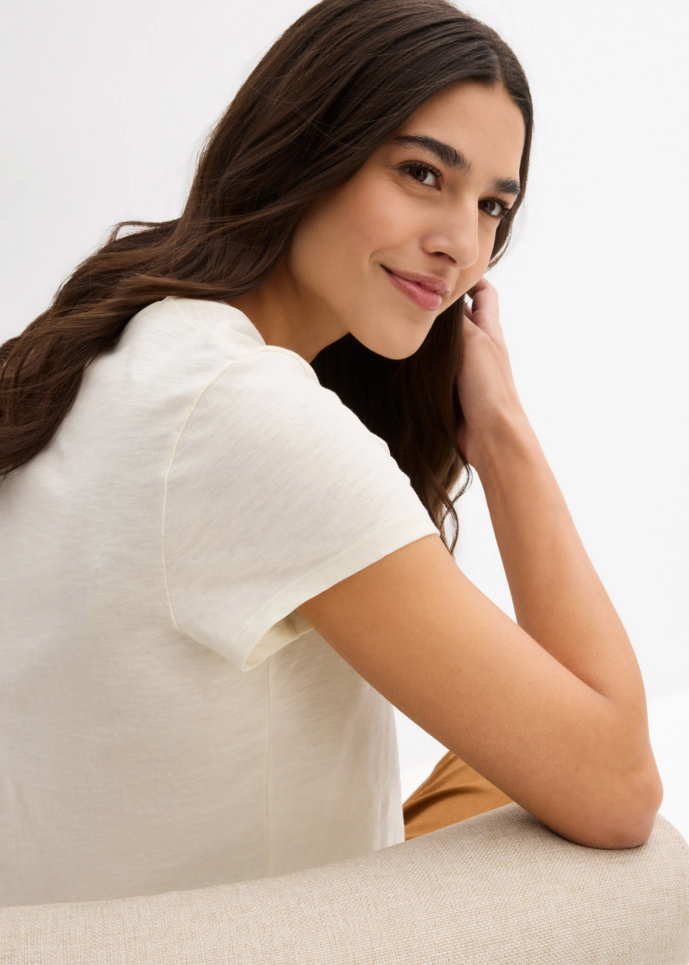 Lot de 2 T-shirts 100% coton • jaune citron-crème • Boutique bonprix