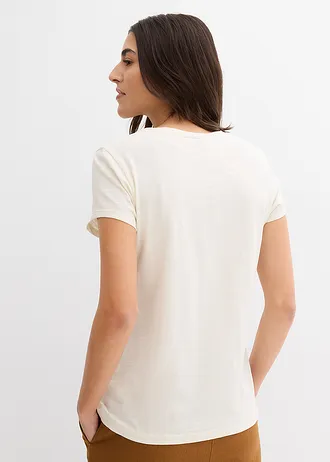 T-shirt z czystej bawełny organicznej  (2 szt.) • żółty cytrusowy+kremowy • sklep bonprix