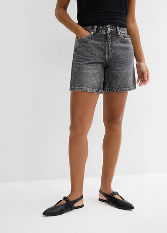 Jeansshort, mid waist • zwart denim used • bonprix online shop