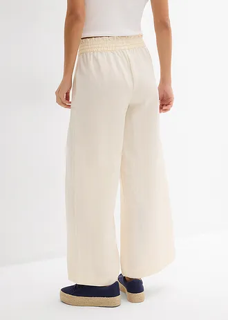 Culotte nohavice z padavého lyocell-mixu • krémovo biela • obchod bonprix