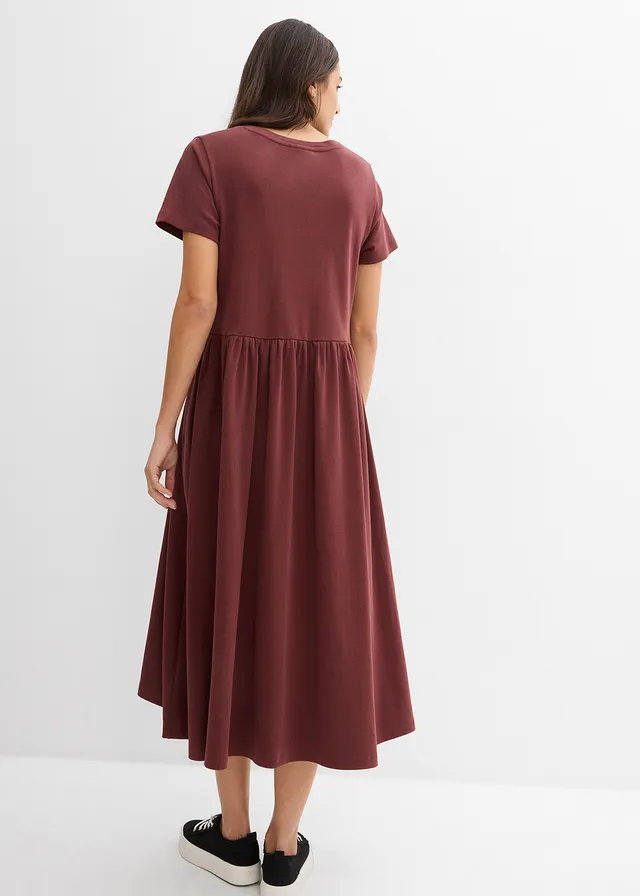 Robe en jersey 100% coton, Couleur: café