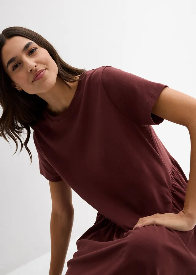 Jersey jurk van biologisch katoen • koffiebruin • product-page.page-title-suffix