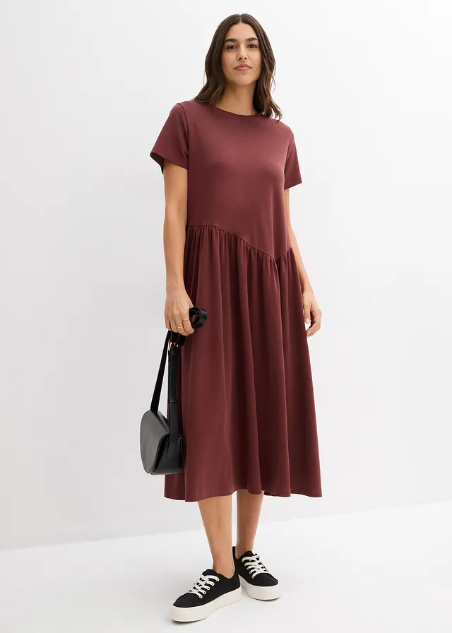Robe en jersey 100% coton, Couleur: café