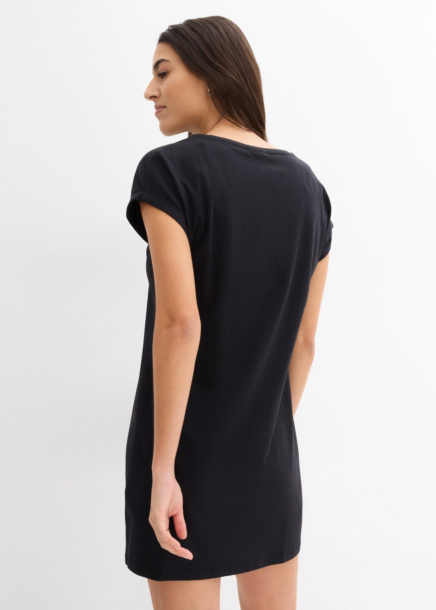 Úpletové šaty z čisté organické bavlny (2 ks v balení) • černá + tichomořská modrá • bonprix obchod