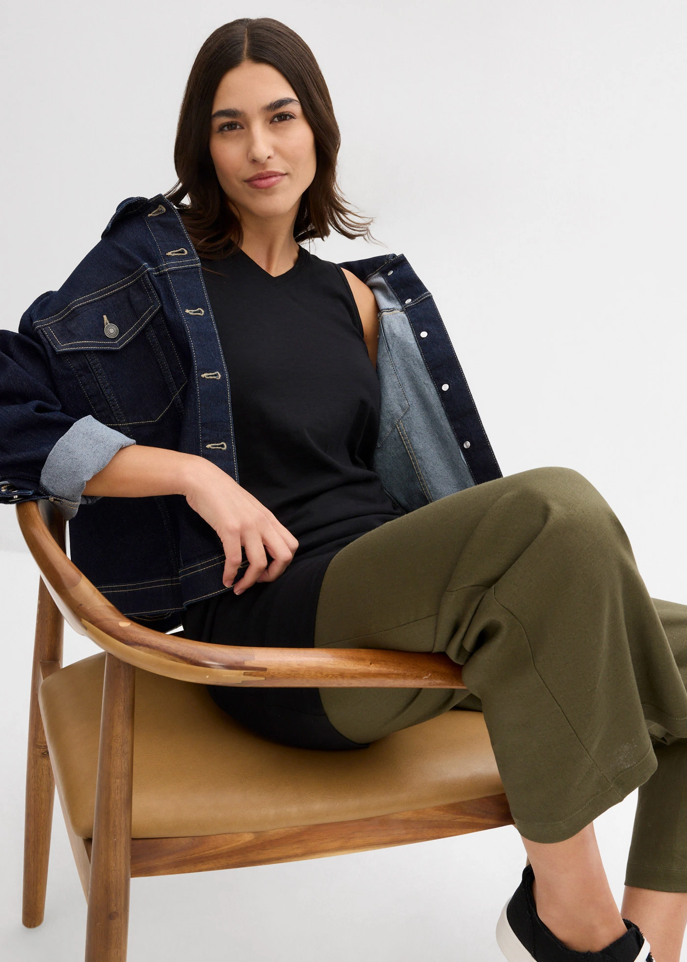 Dlouhý top z čisté organické bavlny (2 ks v balení) • černá + broskvová melba • bonprix obchod