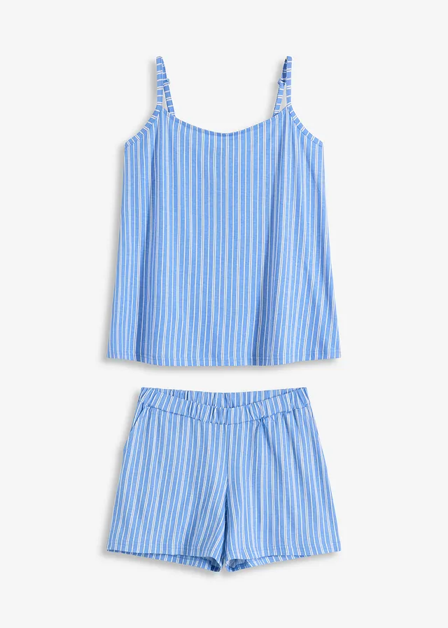 Pijama cu pantaloni scurți și bretele subțiri