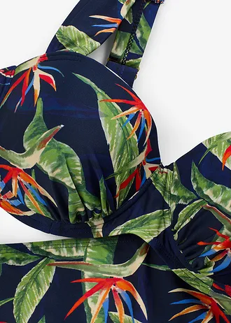 Balkonetové bikiny (2dílná souprava) • tmavě modrá s květinovým potiskem • bonprix obchod