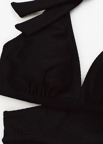 Halter bikini (2-dlg. set) van geweven stof • antraciet • bonprix online shop