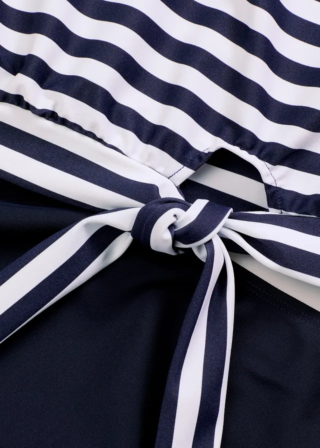 Oversized tankini met afneembare bandjes (2-dlg. set) • donkerblauw/wit gestreept • product-page.page-title-suffix