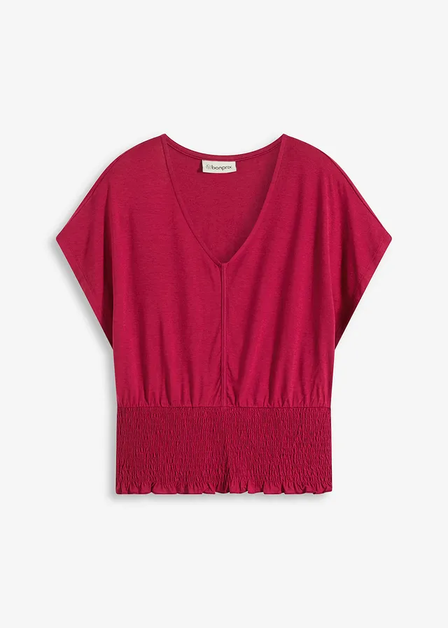Bluză tricot cu talie fronsată