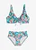 Bikini minimizer na fiszbinach (2 części), kolor: turkusowy paisley
