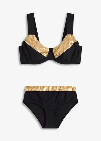 Zmenšovací bikiny (2dílná souprava) • černá /zlatá • bonprix obchod