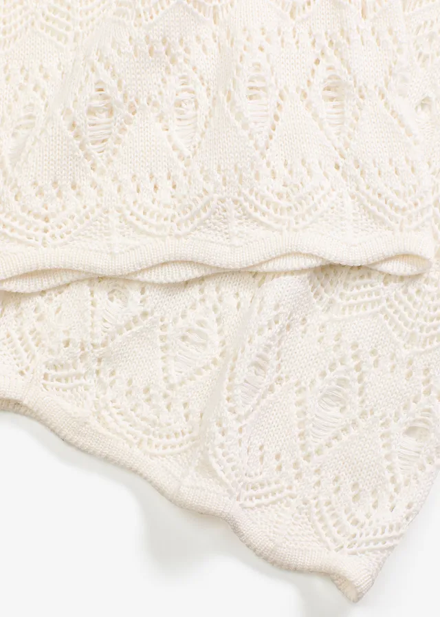 Pantalon en maille ajourée à taille élastiquée • écru • product-page.page-title-suffix