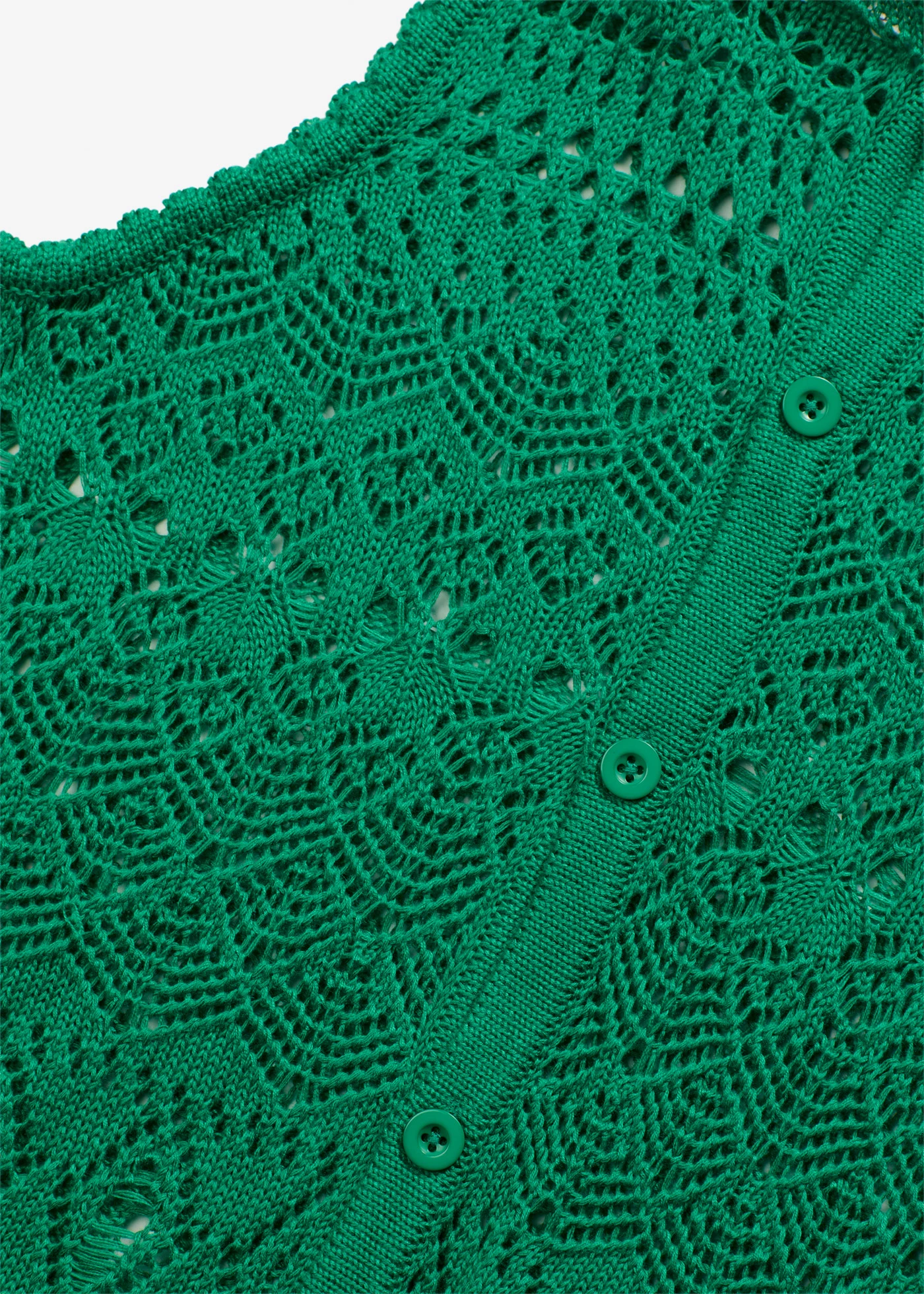 Pletený top s dírkovaným vzorem • drahokamově zelená • bonprix obchod