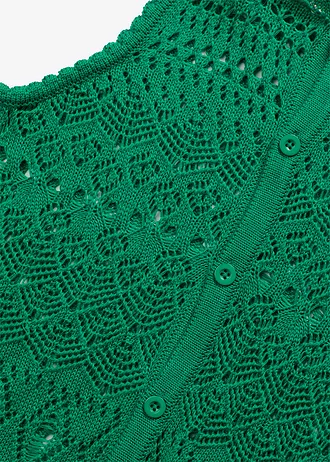 Pletený top s dírkovaným vzorem • drahokamově zelená • bonprix obchod