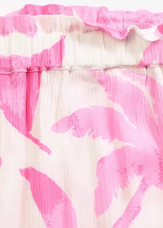 Šortky ze strukturované viskózy • bílá/fuchsiová • bonprix obchod