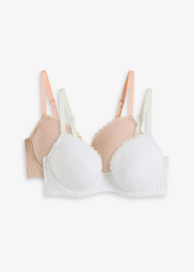 Sutien push-up cu armătură cu bumbac organic (set/2 piese)