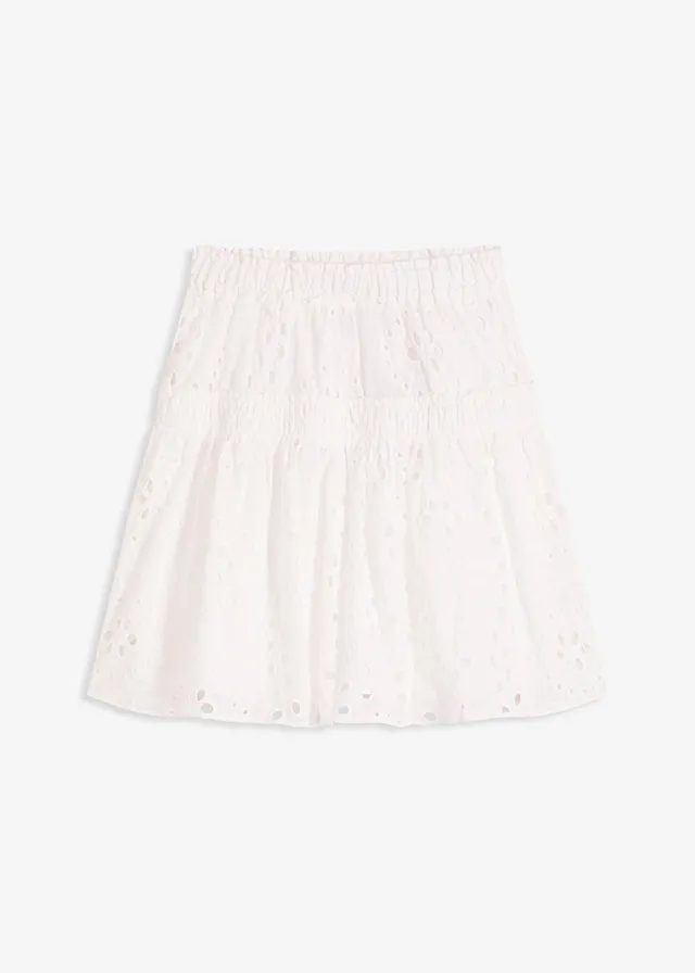 Minisukně s dírkovanou výšivkou • přírodní bílá • bonprix obchod