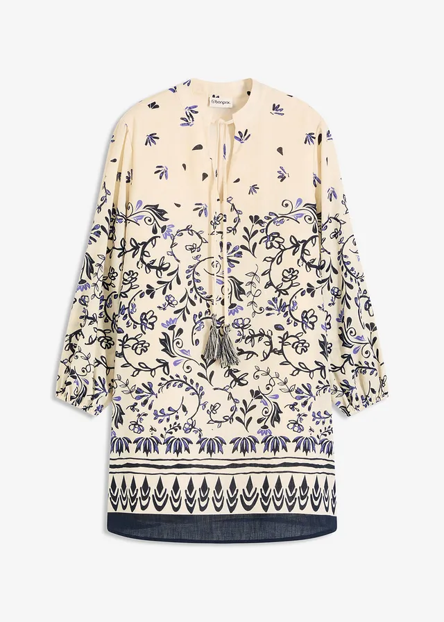 Rochie boho scurtă cu aspect de in