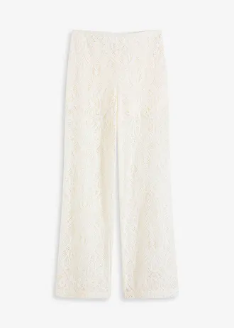 Kalhoty z krajky • krémová • bonprix obchod