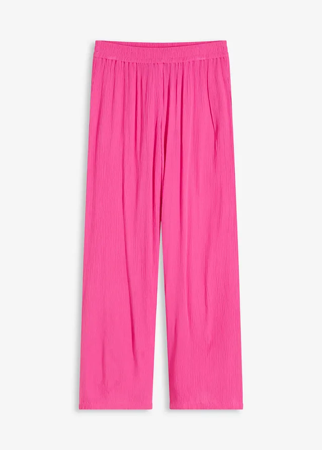 Pantaloni cu talie elastică din viscoză fluidă