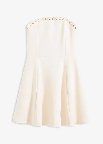 Šaty s ozdobným řetízkem, barva: přírodní bílá