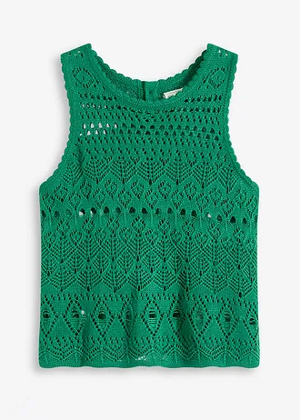 Pletený top s dírkovaným vzorem