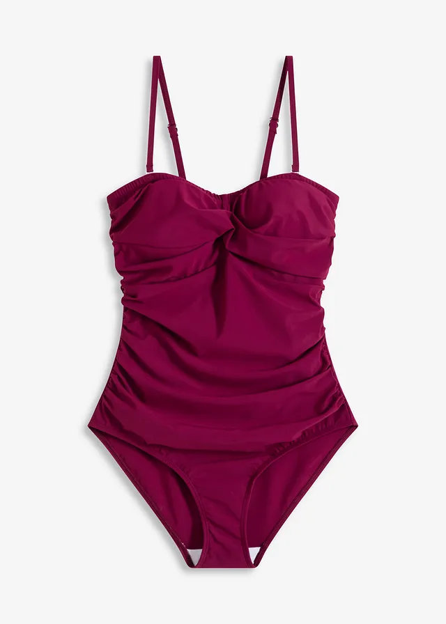 Maillot 1 pièce sculptant style croisé, maintien léger