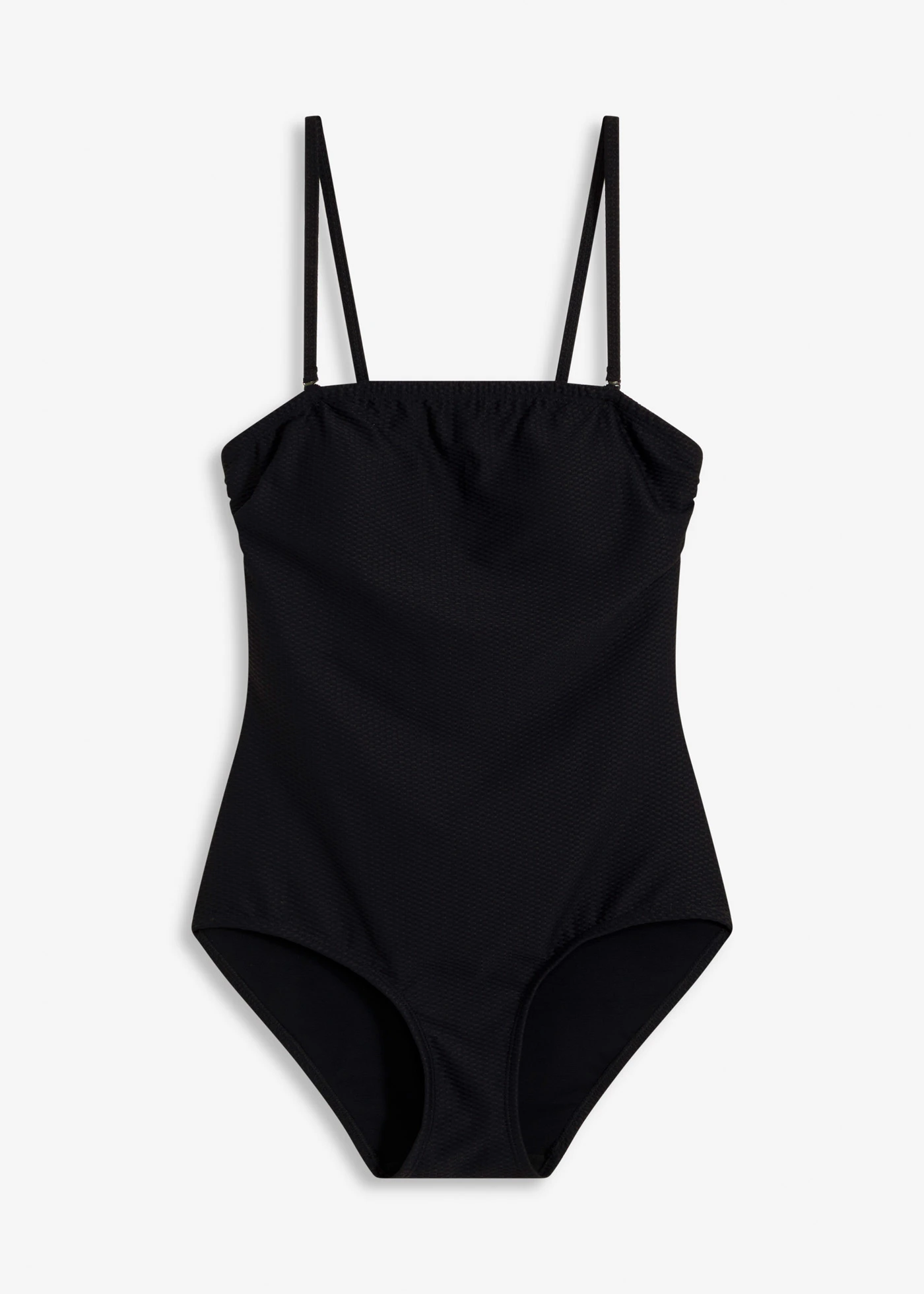 Stahovací jednodílné plavky ze strukturovaného materiálu, střední tvarující efekt • tmavě antracitová • bonprix obchod