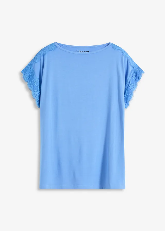 Viskózové tričko s čipkou