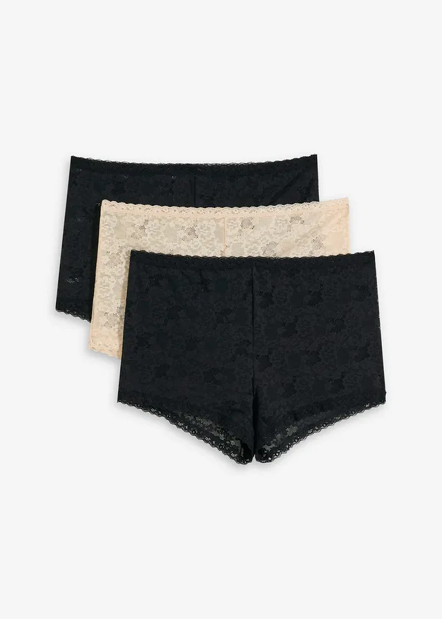Chilot boxer damă, din dantelă (set/ 3 perechi)