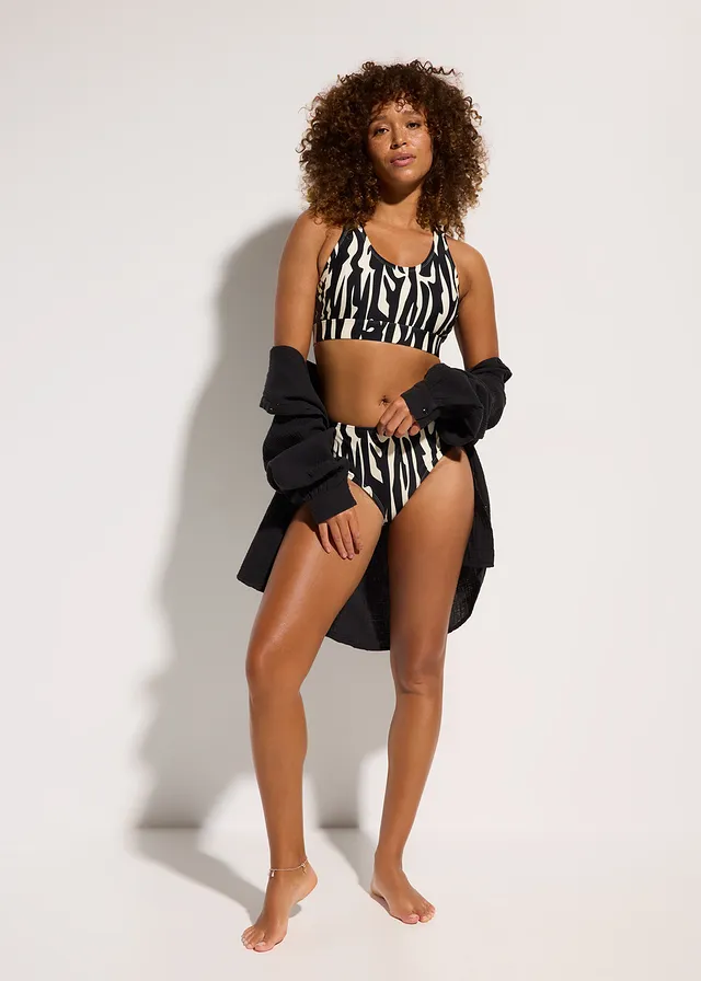 Bikini brassière (ens. 2 pces), Couleur: beige naturel-noir