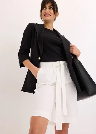 Short en twill avec ceinture à nouer • blanc • Boutique bonprix