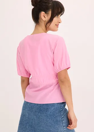 Blouse met strikjes, Kleur: roze