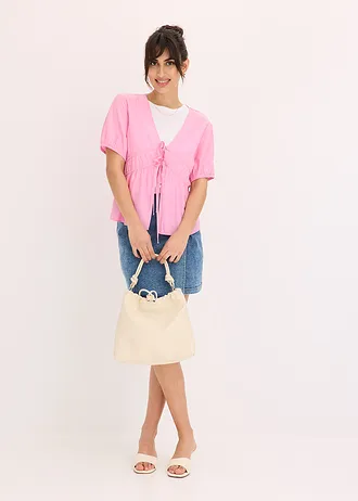 Blouse met strikjes, Kleur: roze