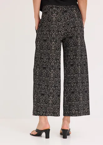 Culotte van jerseycrêpe • zwart/wit gedessineerd • bonprix online shop