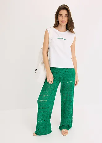 Top z čisté bavlny • bílo-tichomořská modrá s potiskem • bonprix obchod